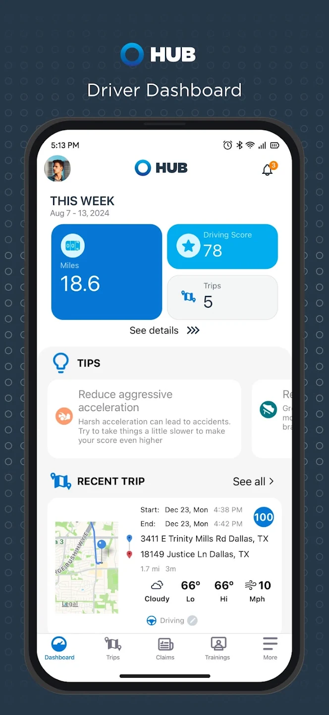 Captura de la app Drive Safe